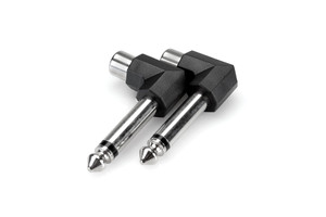 Hosa RCA to 1/4 in TS Right-angle Adaptors